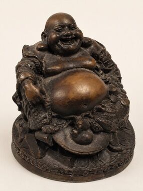 Vintage Resin Happy Laughing Buddha Wealth Statue